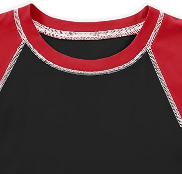 Avanova Women Raglan Colorblock Baby Tee Shirt Short Sleeve Summer
